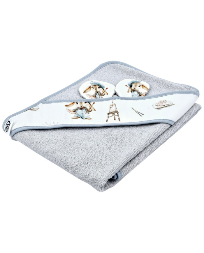 Bamboo bath cover PAINTER/GREY