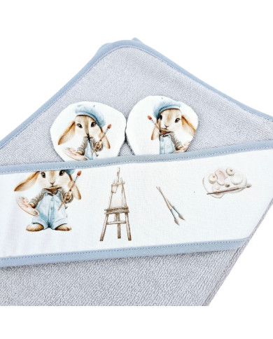 Serviette de bain en bambou PAINTER/GREY