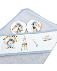 Serviette de bain en bambou PAINTER/GREY