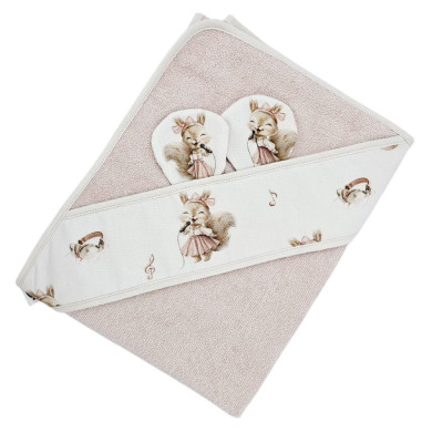 Bambusowe okrycie kąpielowe PIOSENKARKA/PUDROWY RÓŻ