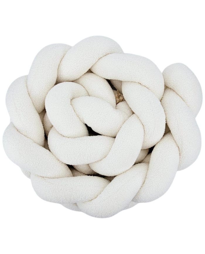 Tour de lit tressé en bouclé – Doux et Élégant pour Bébé ECRU