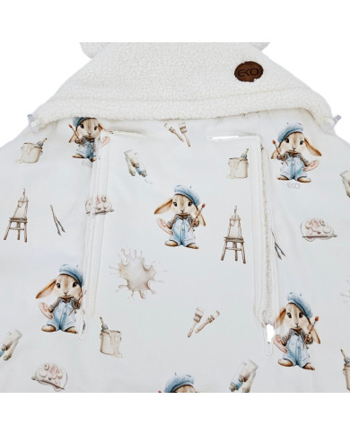 Baby Car Seat Sleeping Bag BAMBOO+BOUCLE 3 and 5-point belts PAINTER