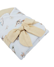 Printed Cotton+Muslin Swaddle Blanket with Coconut POSTMAN