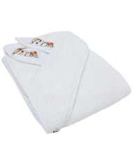 Cotton bath robe POSTMAN/WHITE