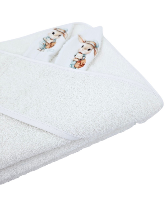 Cotton bath robe POSTMAN/WHITE