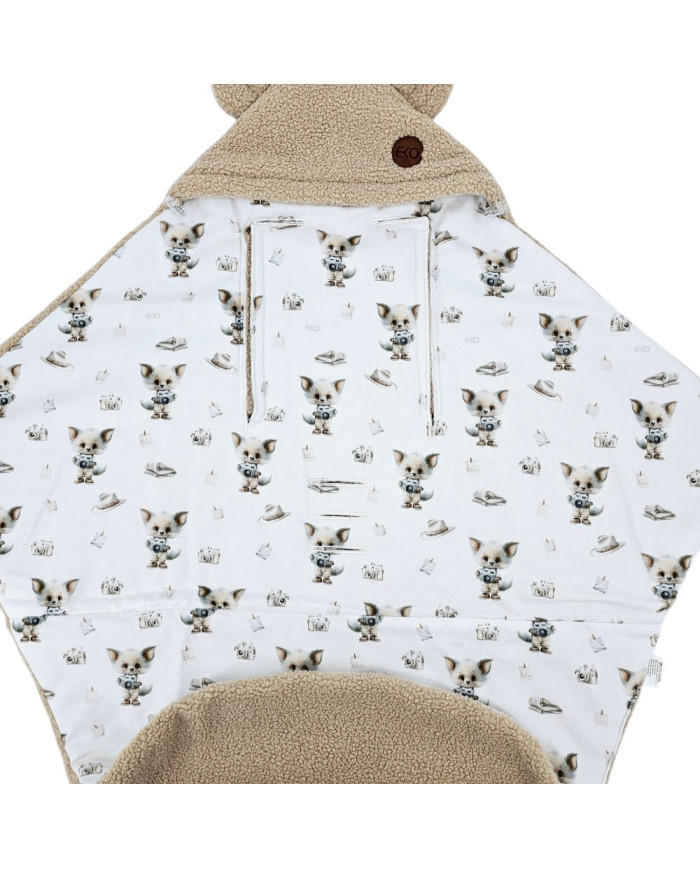 Baby Car Seat Sleeping Bag BAMBOO+BOUCLE 3 and 5-point belts PHOTOGRAPHER