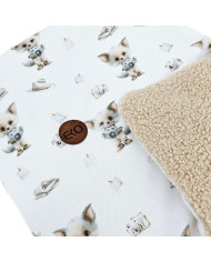 Obrnuta dječja dekica 75x100 cm – Tiskani bambus + Bouclé PHOTOGRAPHER