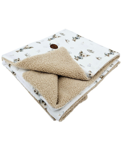 Obrnuta dječja dekica 75x100 cm – Tiskani bambus + Bouclé PHOTOGRAPHER