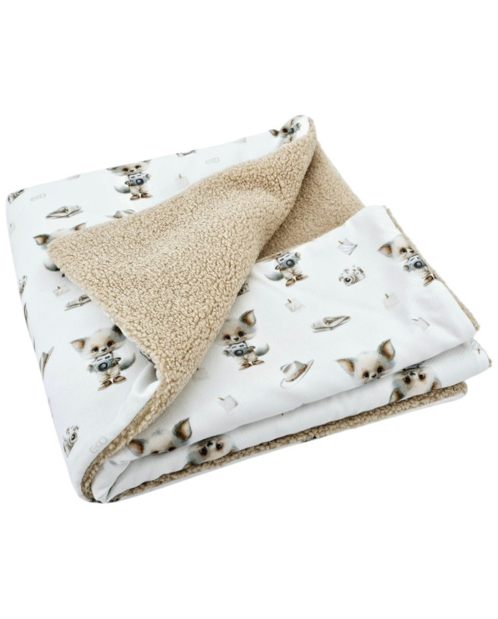 Bilaterale Babydecke 75x100 cm - Bedruckter Bambus + Bouclé PHOTOGRAPHER