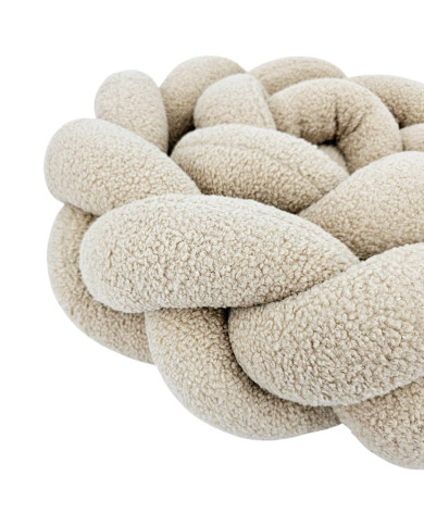 Pletený mantinel z bouclé – Mäkký a Štýlový do postieľky BEIGE