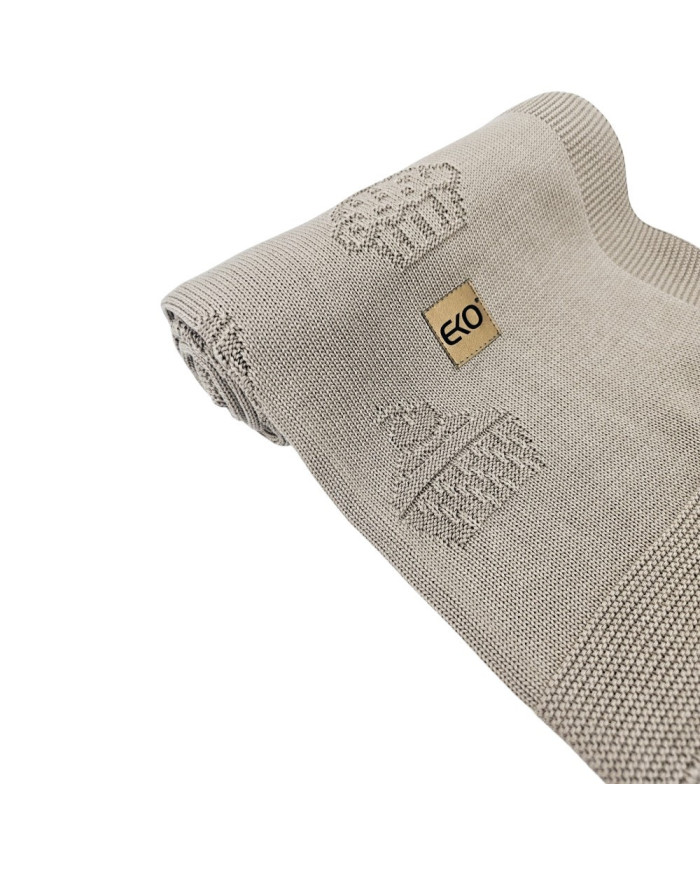 Couverture tricotée en bambou MUFFINS LIGHT BROWN