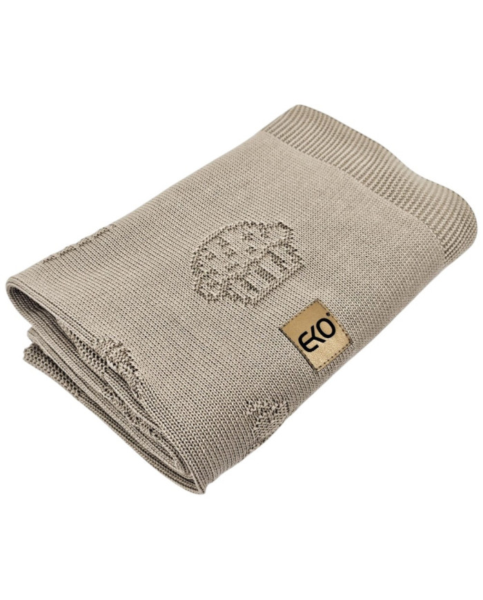 Bamboo knitted blanket MUFFINS LIGHT BROWN