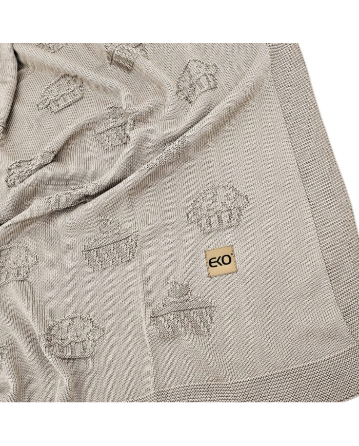 Bamboo knitted blanket MUFFINS LIGHT BROWN