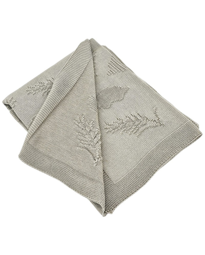Bamboo knitted blanket Spikes BEIGE