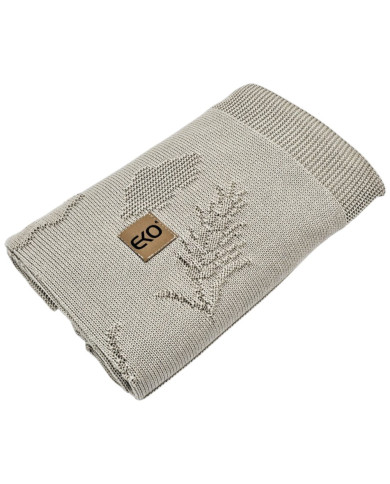 Couverture tricotée en bambou Spikes BEIGE