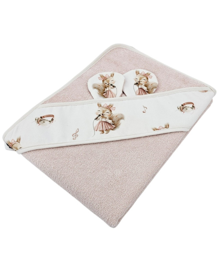 Ručnik sa kapuljačom & pregača SINGER/ROSE PINK