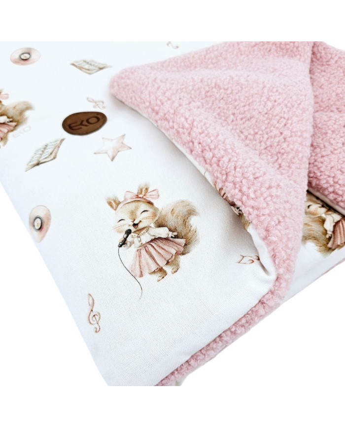 Obrnuta dječja dekica 75x100 cm – Tiskani bambus + Bouclé SINGER