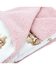 Bilaterale Babydecke 75x100 cm - Bedruckter Bambus + Bouclé SINGER