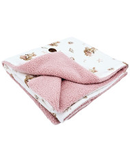 Couette bilatérale 75x100 cm - Bambou imprimé + Bouclé SINGER