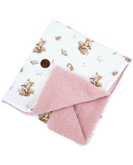 Bilaterale Babydecke 75x100 cm - Bedruckter Bambus + Bouclé SINGER