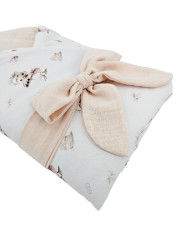 Babyhörnchen aus bedruckter Baumwolle+Musselin mit Kokosfüllung COOK