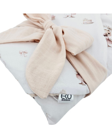 Printed Cotton+Muslin Swaddle Blanket with Coconut COOK