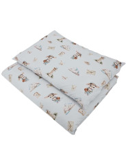 Printed cotton bedding - 2-piece 120x90 cm POSTMAN