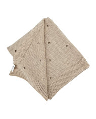 Merino Wool Knitted Blanket 80x100 cm - NUDE