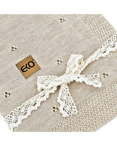 Merino Wool Knitted Blanket 80x100 cm - NUDE