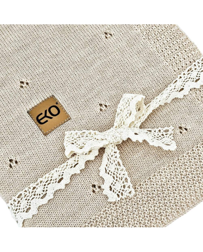 Merino Wool Knitted Blanket 80x100 cm - NUDE