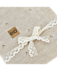 Merino Wool Knitted Blanket 80x100 cm - NUDE