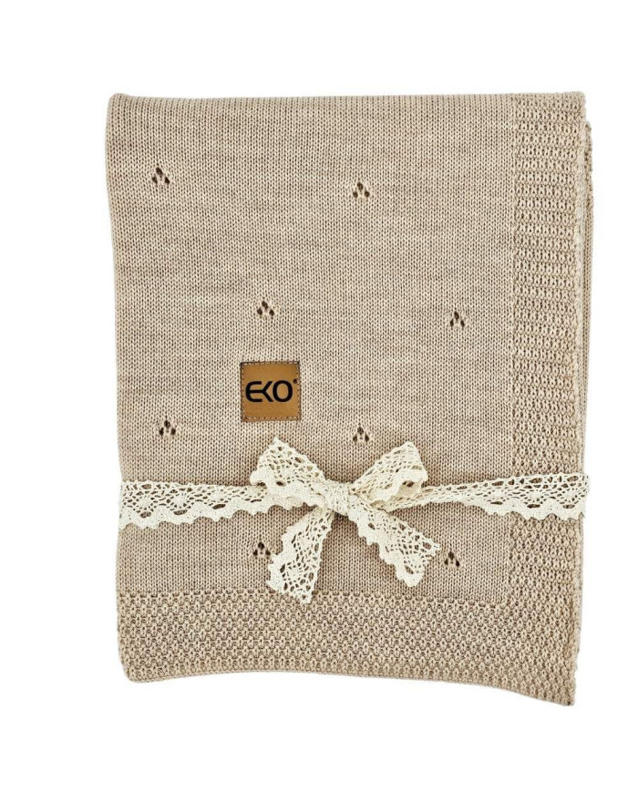 Merino Wool Knitted Blanket 80x100 cm - NUDE