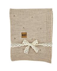 Merino Wool Knitted Blanket 80x100 cm - NUDE