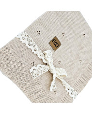 Merino Wool Knitted Blanket 80x100 cm - NUDE