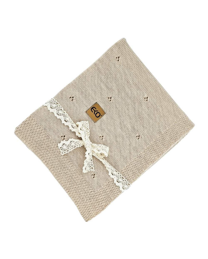 Merino Wool Knitted Blanket 80x100 cm - NUDE