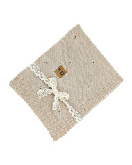 Merino Wool Knitted Blanket 80x100 cm - NUDE