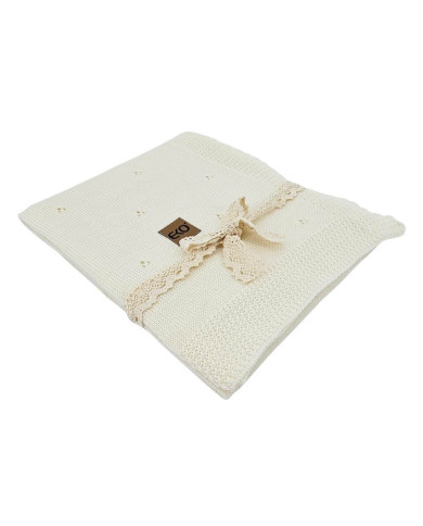 Pletena dekica od merino vune 80x100 cm - ECRU