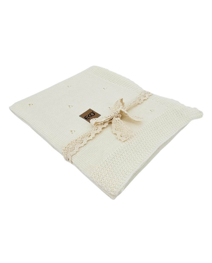 Pletena dekica od merino vune 80x100 cm - ECRU