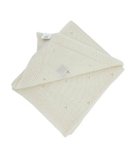 Pletena dekica od merino vune 80x100 cm - ECRU