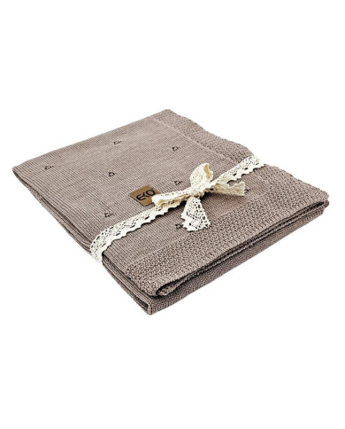 Pletena dekica od merino vune 80x100 cm - TAUPE