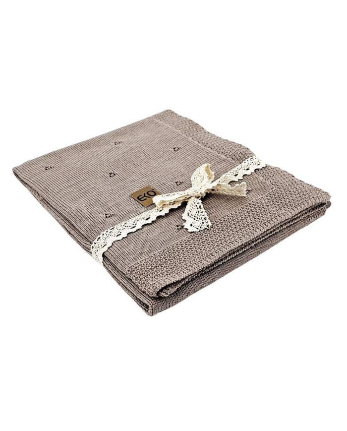 Merino Wool Knitted Blanket 80x100 cm - TAUPE
