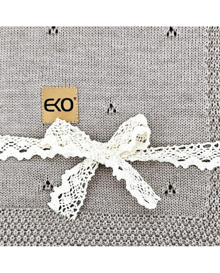 Merinowoll-Strickdecke 80 x 100 cm – TAUPE