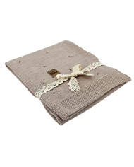 Merinowoll-Strickdecke 80 x 100 cm – Sand