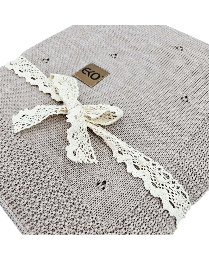 Merino Wool Knitted Blanket 80x100 cm - SAND