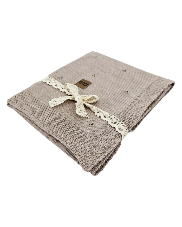 Merino Wool Knitted Blanket 80x100 cm - SAND