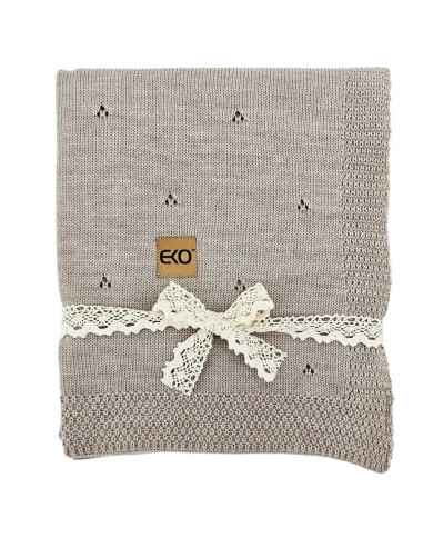 Merino Wool Knitted Blanket 80x100 cm - SAND