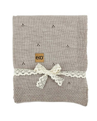 Pletena dekica od merino vune 80x100 cm - SAND