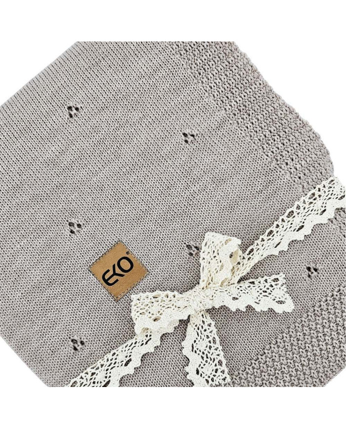 Merinowoll-Strickdecke 80 x 100 cm – Sand