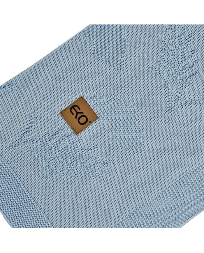 Бамбуковое вязаное одеяло Spikes LIGHT BLUE