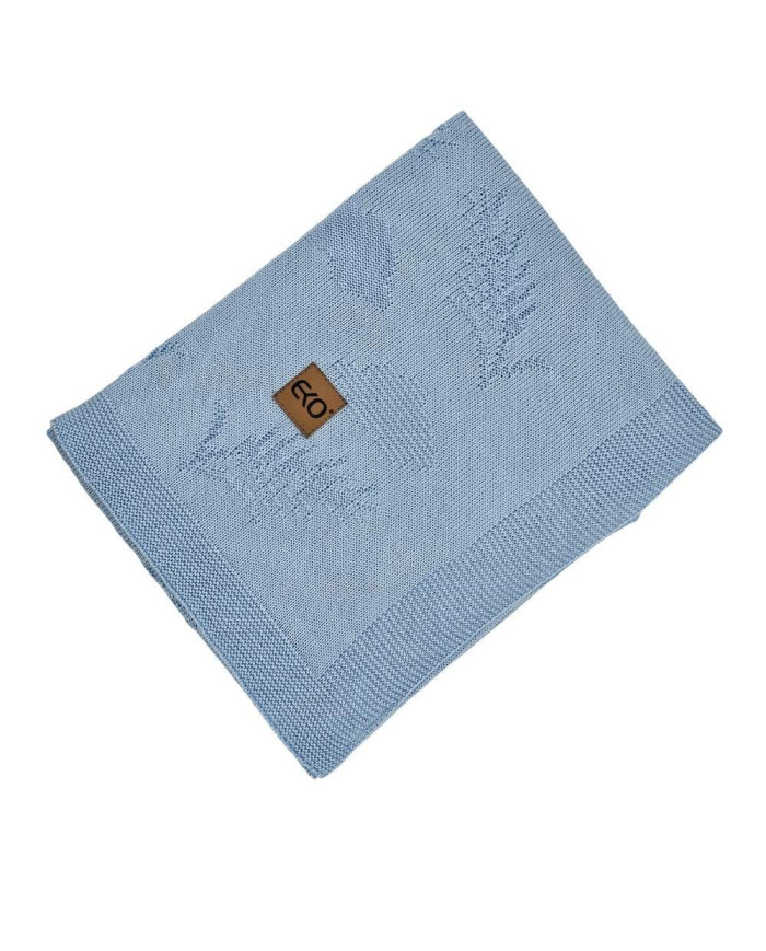 Bamboo knitted blanket Spikes LIGHT BLUE